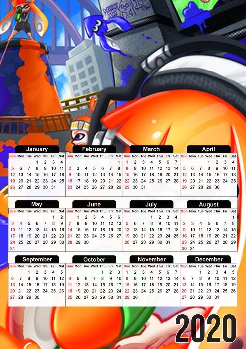  Splatoon for A3 Photo Calendar 30x43cm