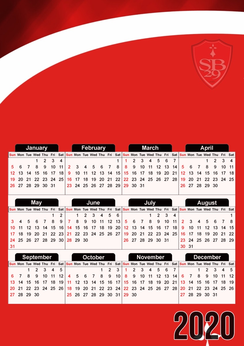  Stade Brestois for A3 Photo Calendar 30x43cm