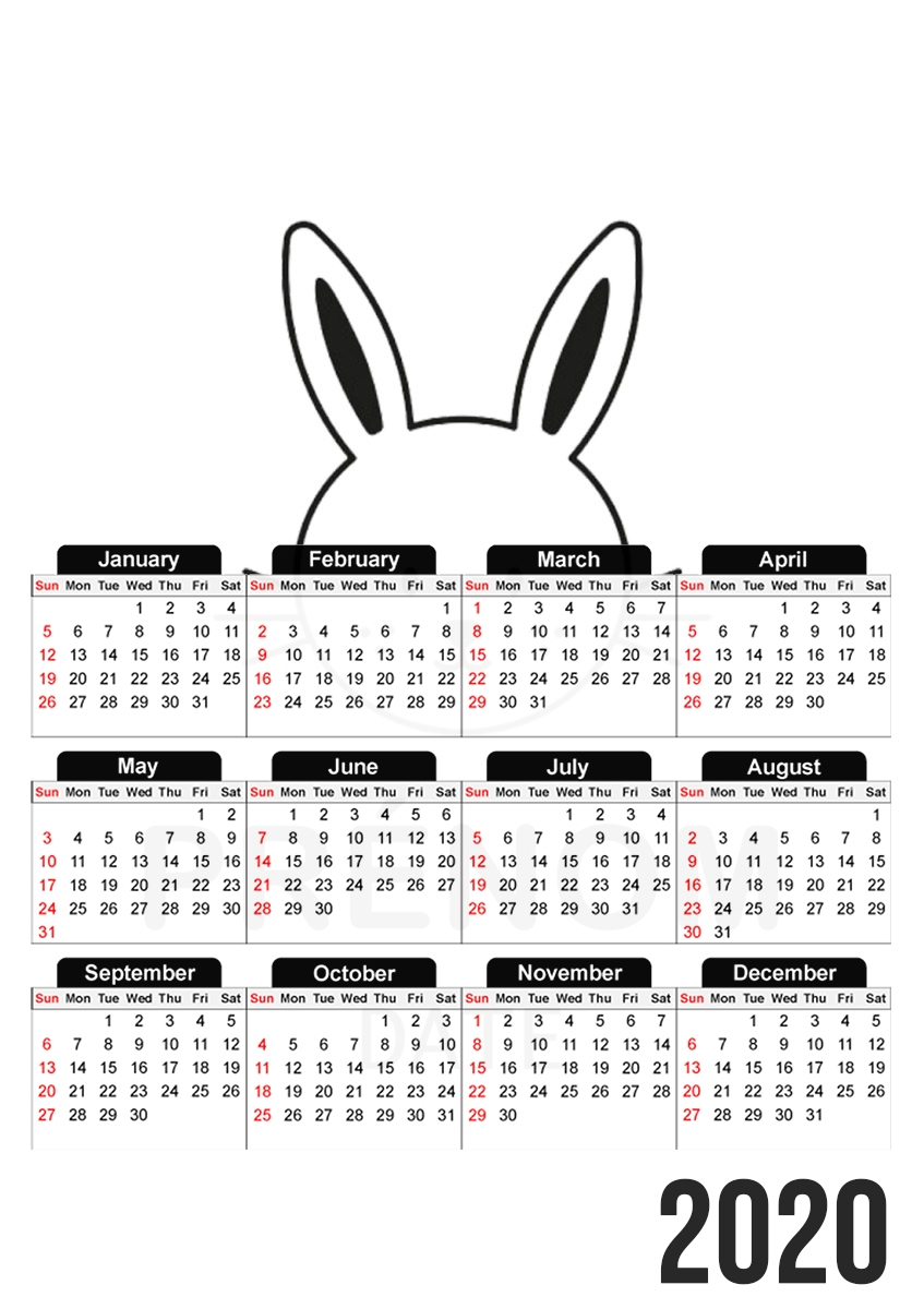  Stamp Birth Rabbit for A3 Photo Calendar 30x43cm