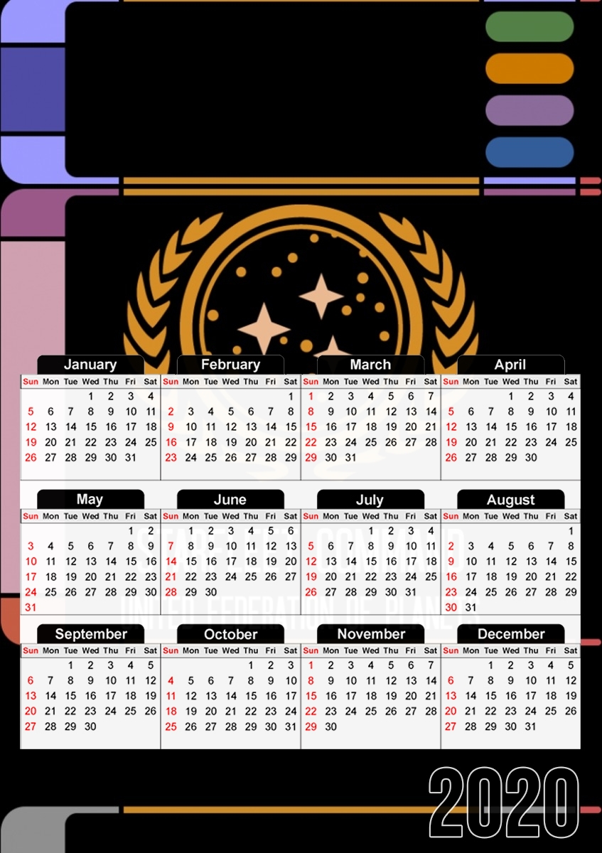  Starfleet command Star trek for A3 Photo Calendar 30x43cm