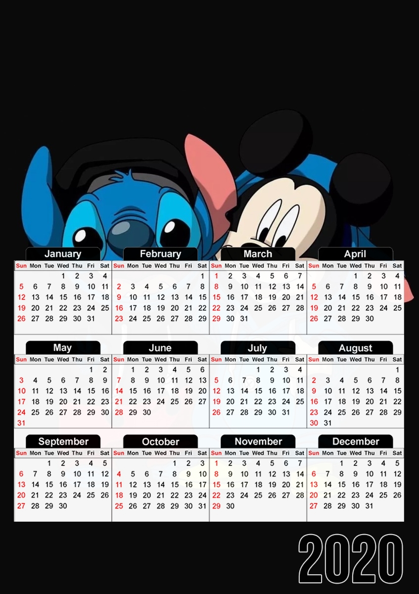  Stitch x The mouse for A3 Photo Calendar 30x43cm