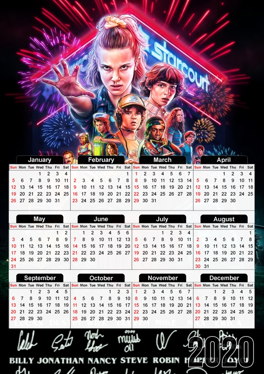  Stranger Things 3 Signature Limited Edition for A3 Photo Calendar 30x43cm