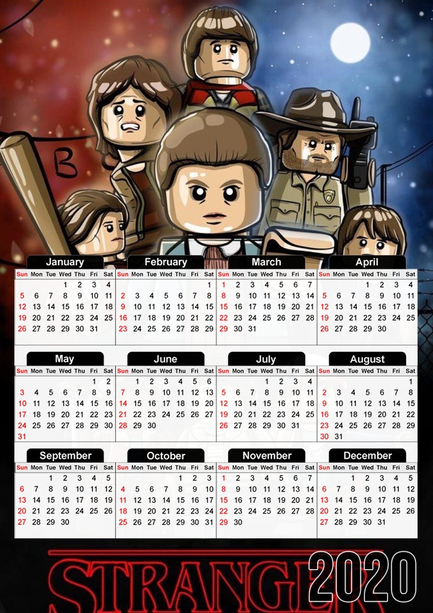  Stranger Things Lego Art for A3 Photo Calendar 30x43cm