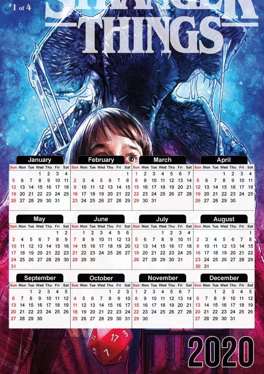  Stranger Things will Byers artwork for A3 Photo Calendar 30x43cm