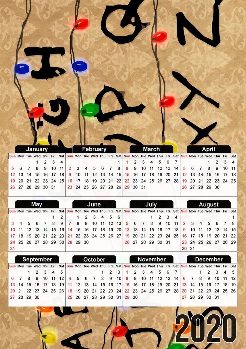  Stranger Words for A3 Photo Calendar 30x43cm