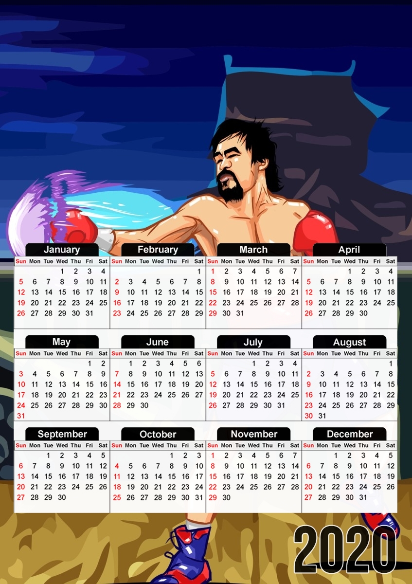  Street Pacman Fighter Pacquiao for A3 Photo Calendar 30x43cm