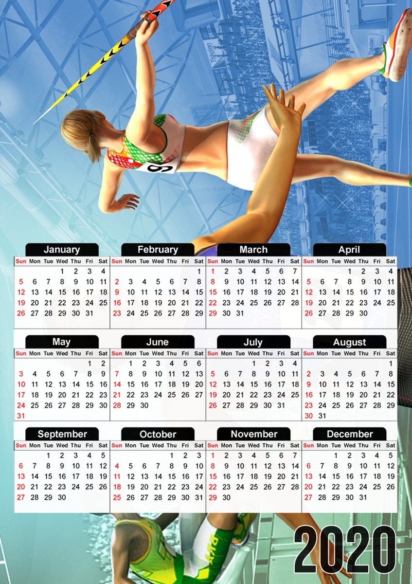  summer athletics for A3 Photo Calendar 30x43cm