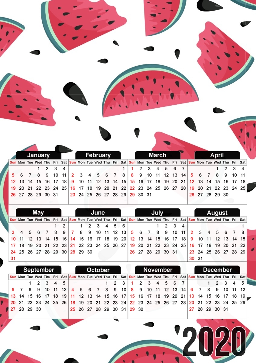  Summer pattern with watermelon for A3 Photo Calendar 30x43cm