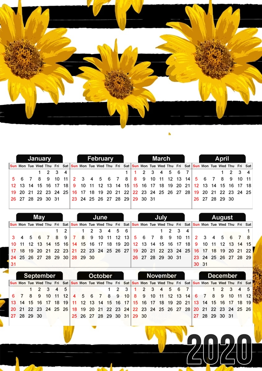  Sunflower Name for A3 Photo Calendar 30x43cm