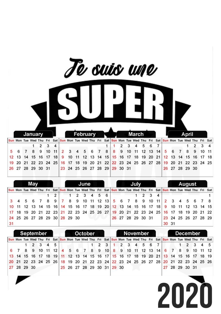  Super maman avec super enfants for A3 Photo Calendar 30x43cm