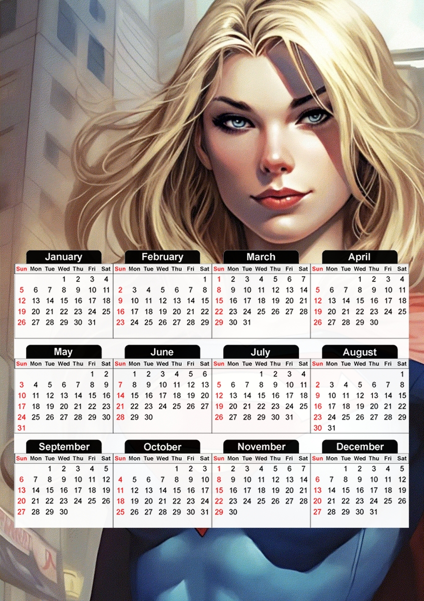  Supergirl V2 for A3 Photo Calendar 30x43cm