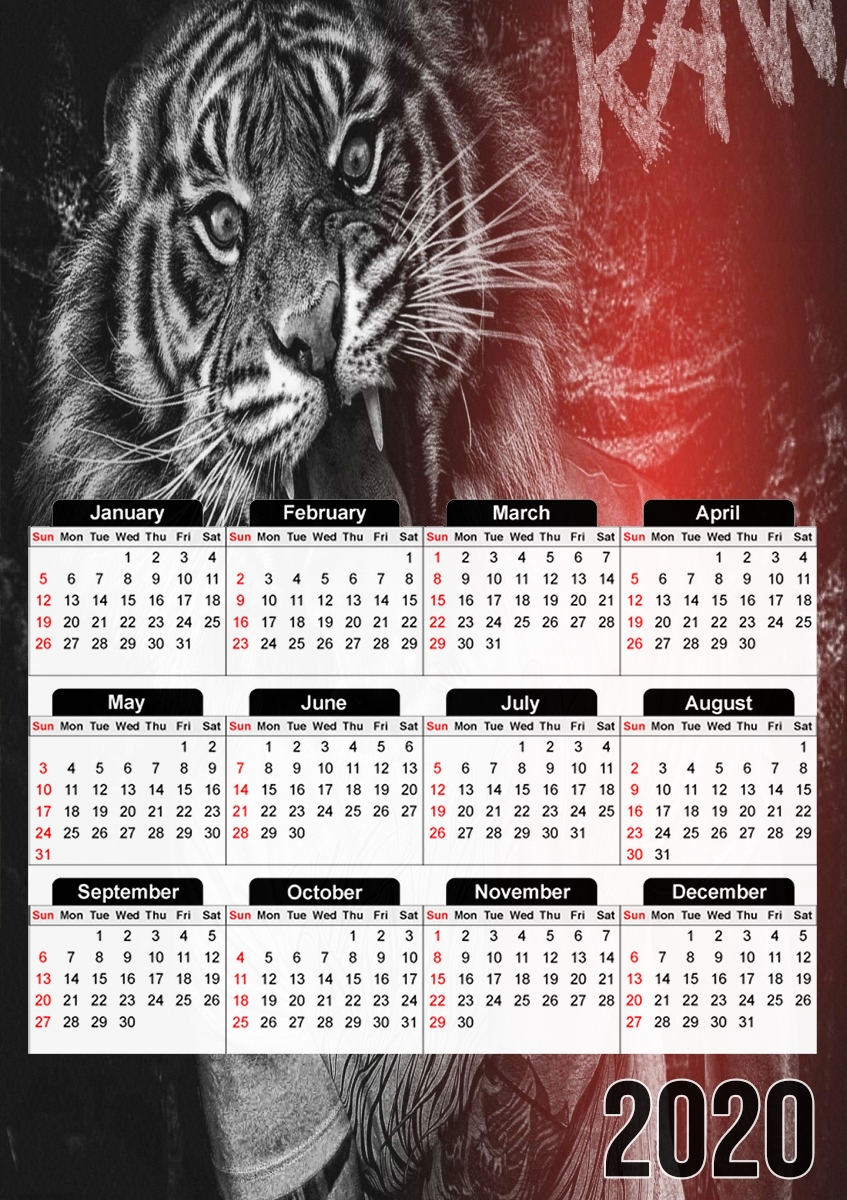  Swag Tiger for A3 Photo Calendar 30x43cm