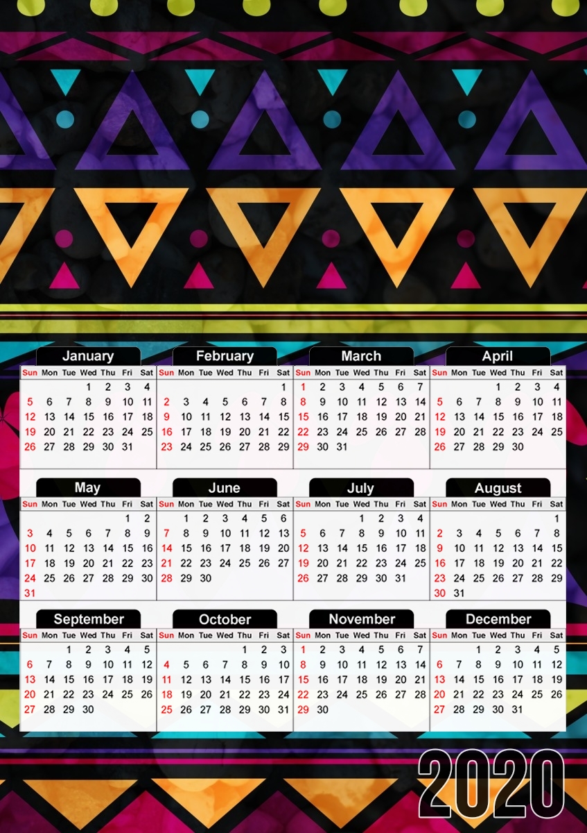  Sweet Triangle Pattern for A3 Photo Calendar 30x43cm