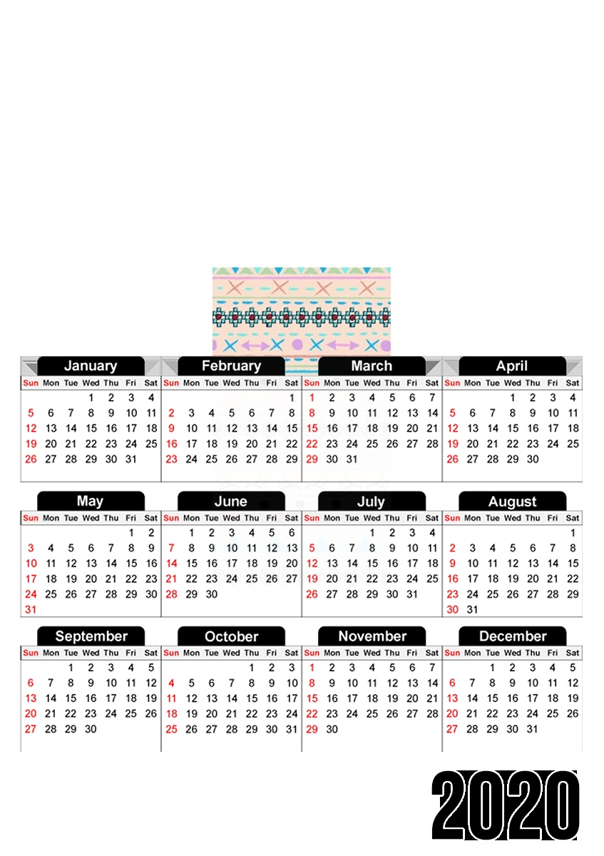  Sweet wintter pattern for A3 Photo Calendar 30x43cm