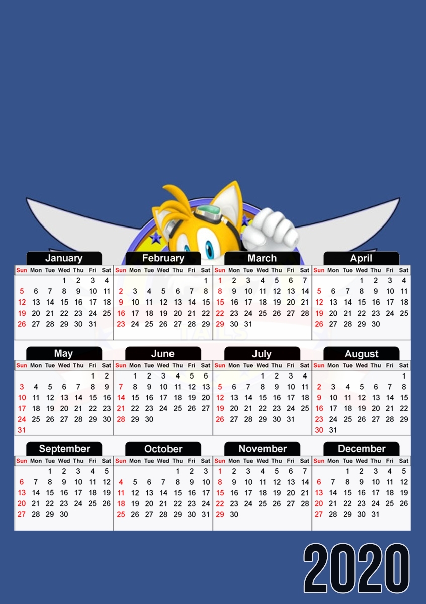  Tails the fox Sonic for A3 Photo Calendar 30x43cm