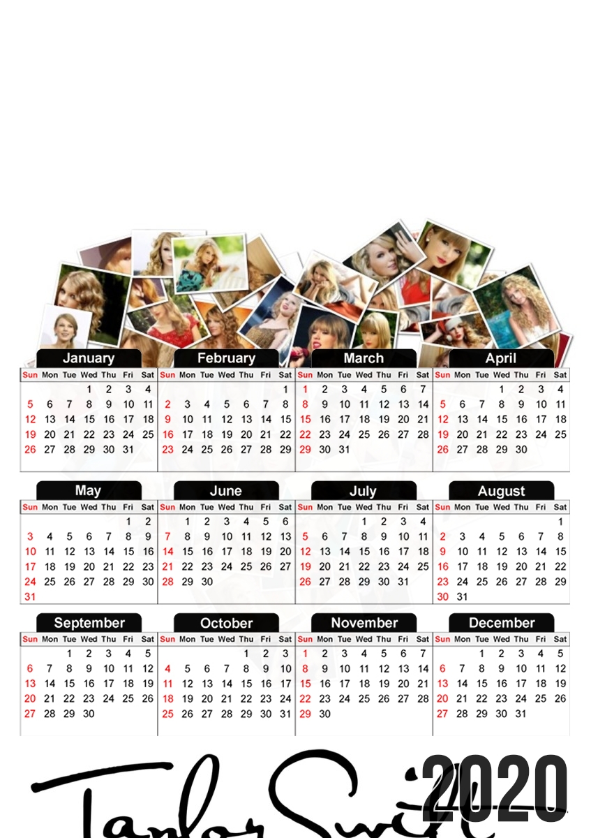  Taylor Swift Love Fan Collage signature for A3 Photo Calendar 30x43cm