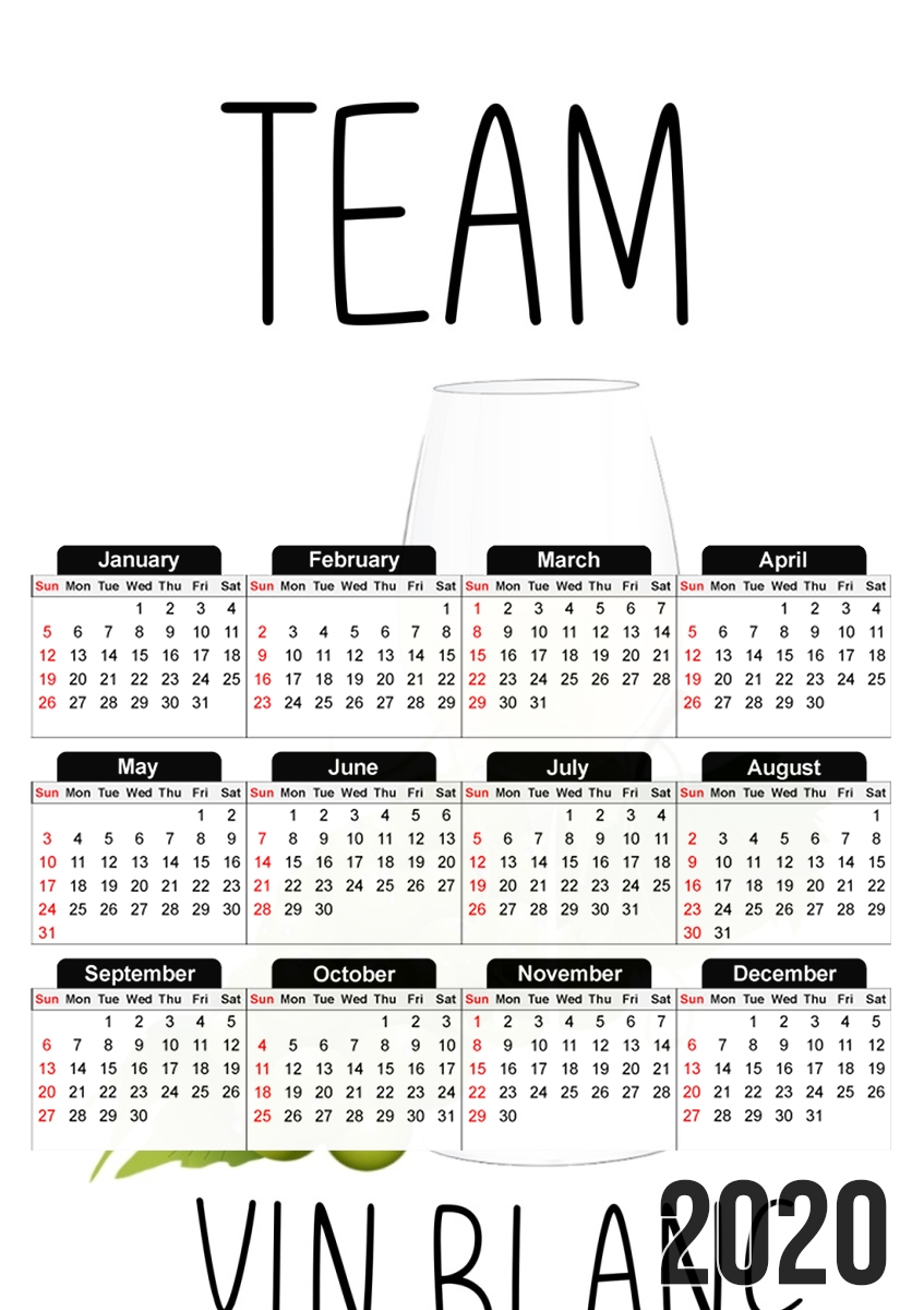  Team Vin Blanc for A3 Photo Calendar 30x43cm