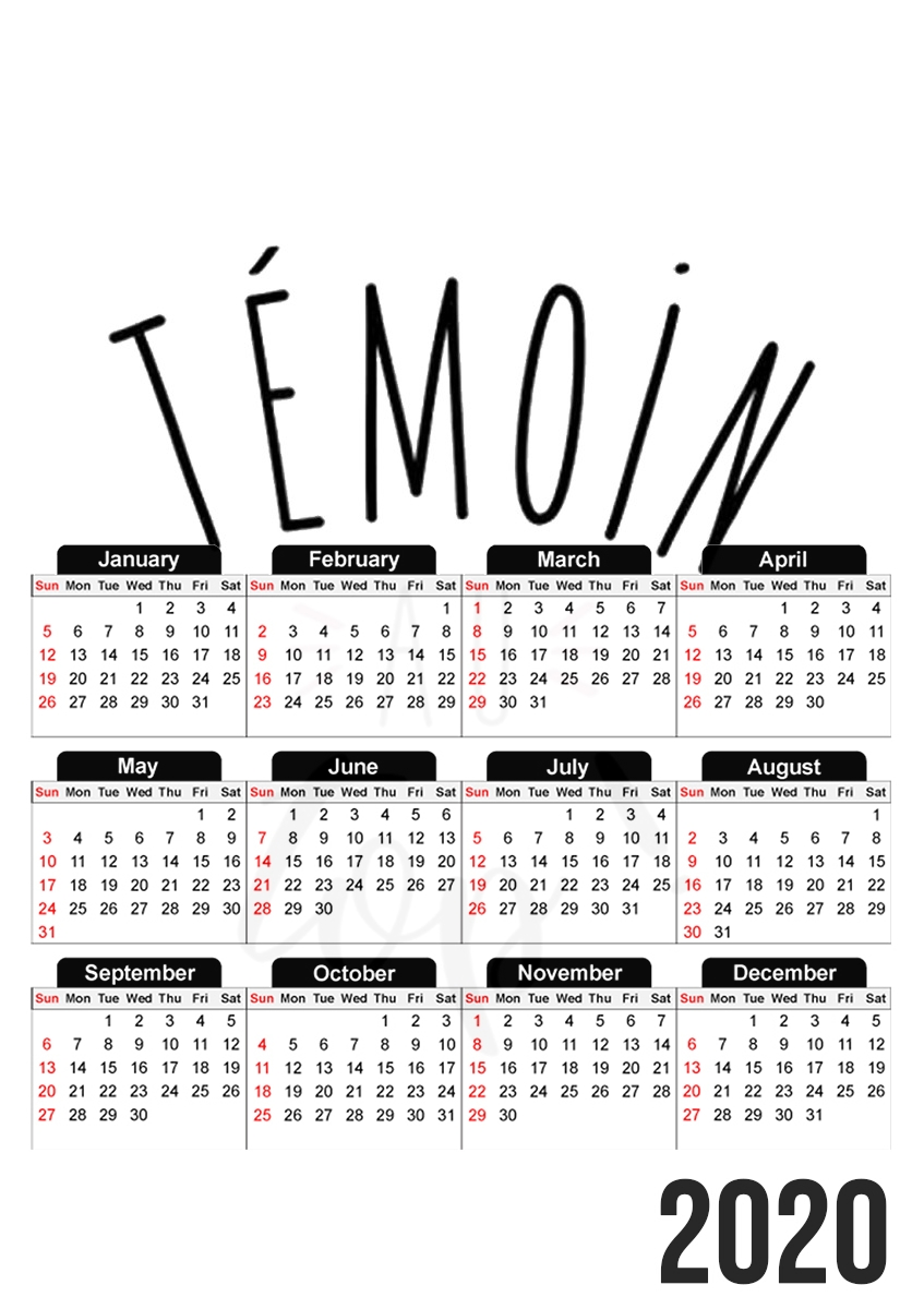  Temoin au TOP for A3 Photo Calendar 30x43cm