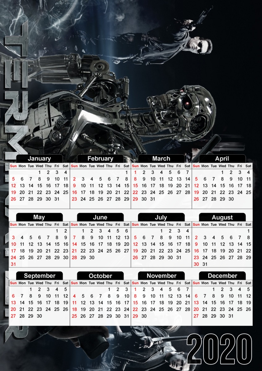  Terminator Art for A3 Photo Calendar 30x43cm