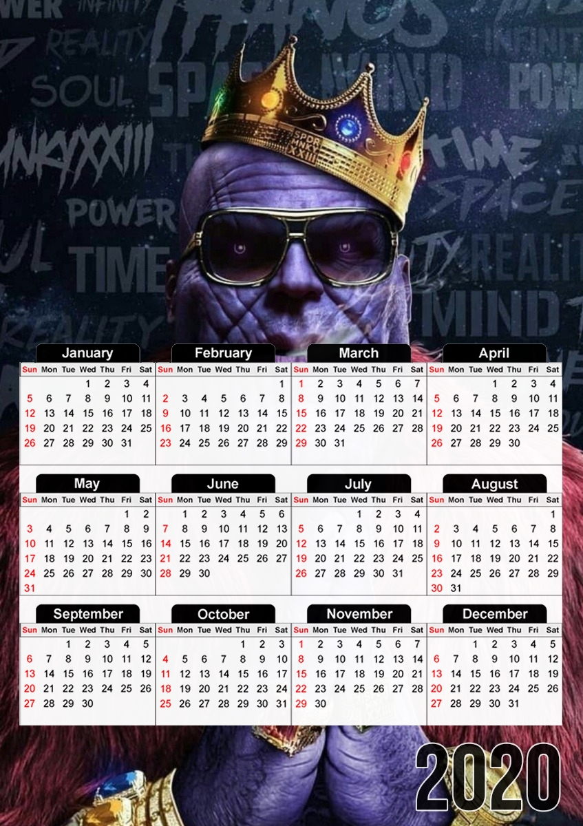  Thanos mashup Notorious BIG for A3 Photo Calendar 30x43cm