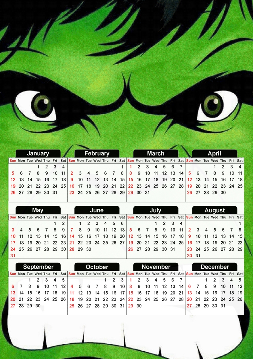  The Angry Green V3 for A3 Photo Calendar 30x43cm