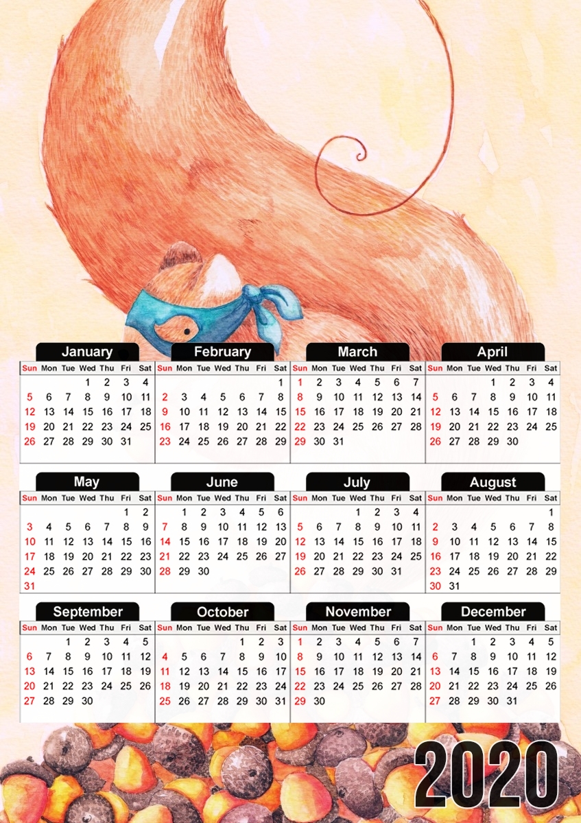  The Bandit Squirrel for A3 Photo Calendar 30x43cm