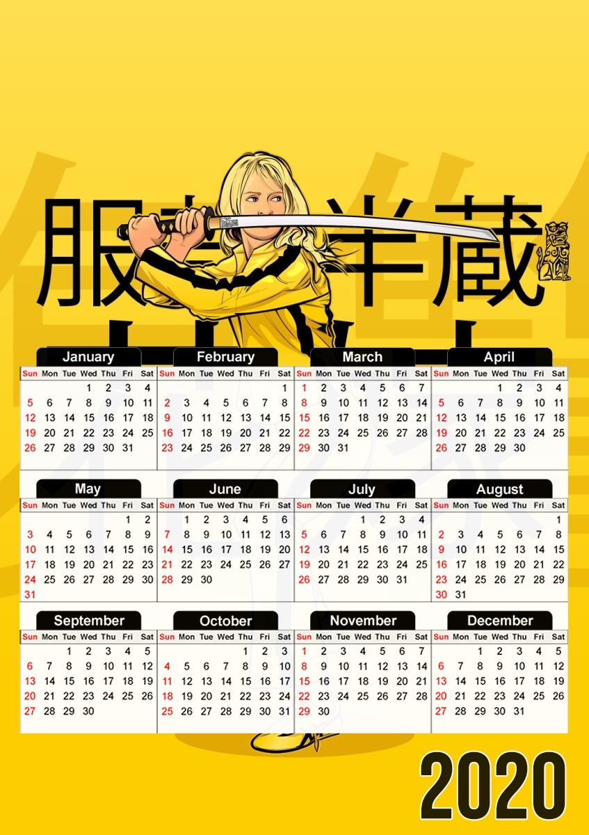  The Bride from Kill Bill for A3 Photo Calendar 30x43cm