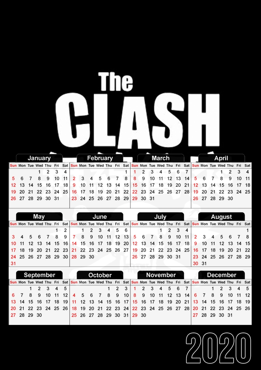  the clash punk asiatique for A3 Photo Calendar 30x43cm