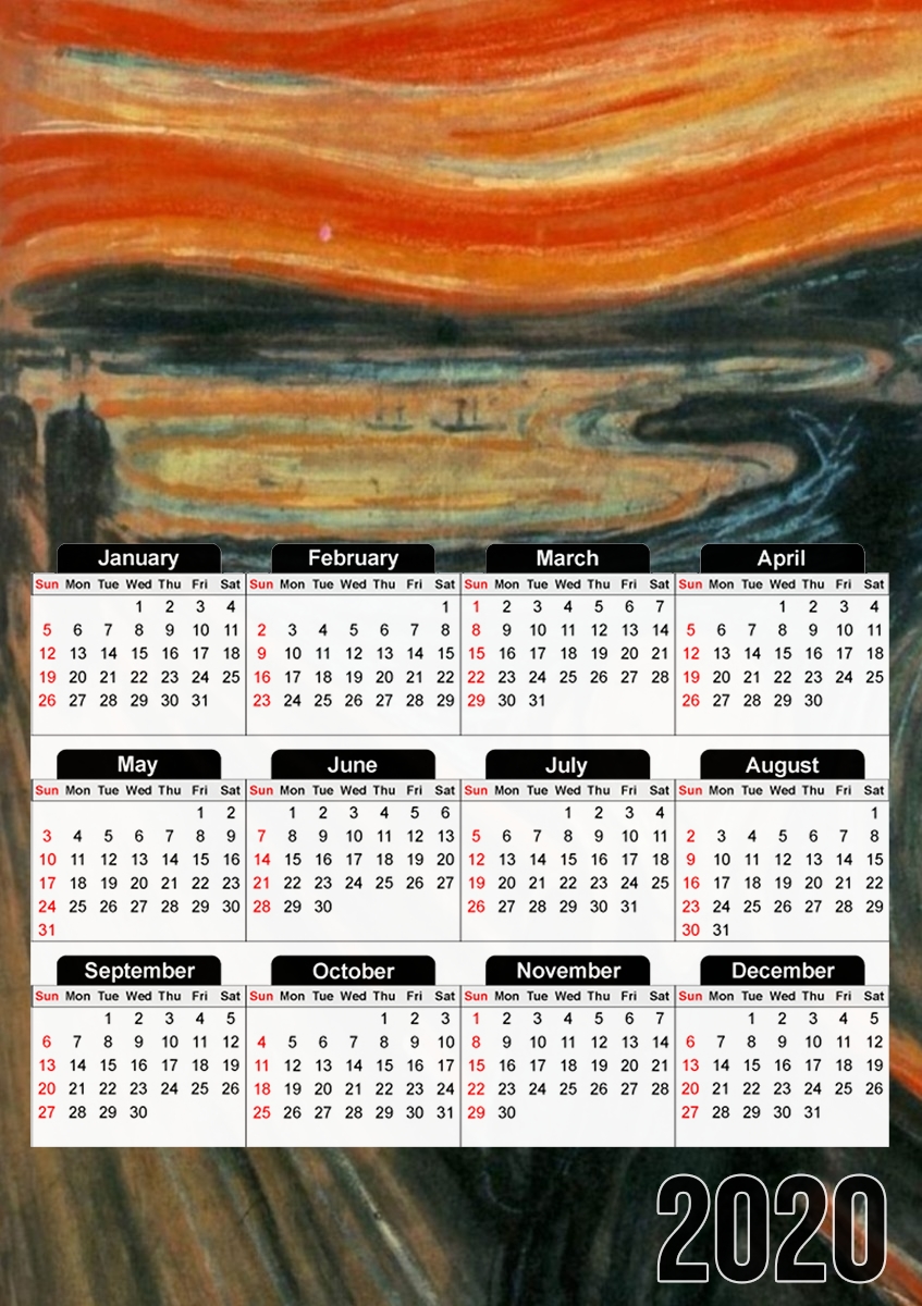  The Scream for A3 Photo Calendar 30x43cm