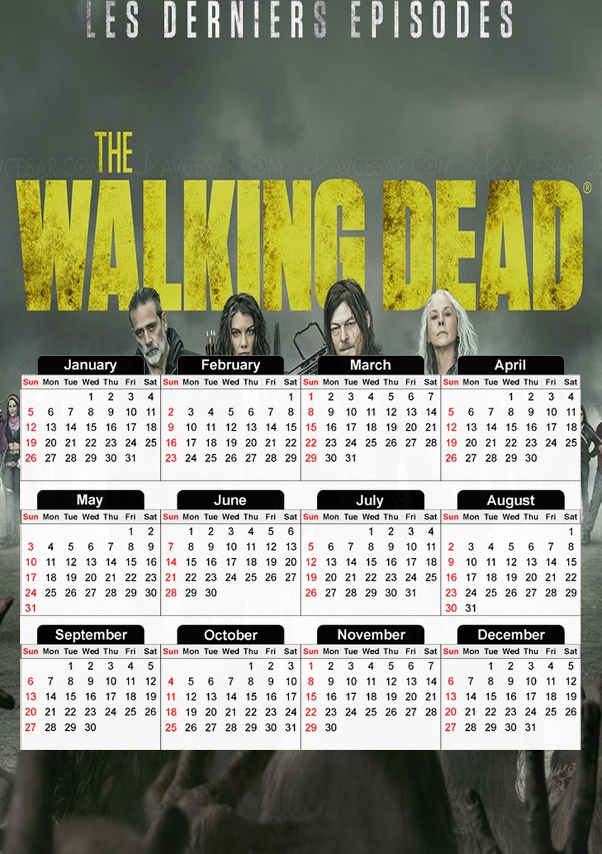  the walking dead saison 11 for A3 Photo Calendar 30x43cm