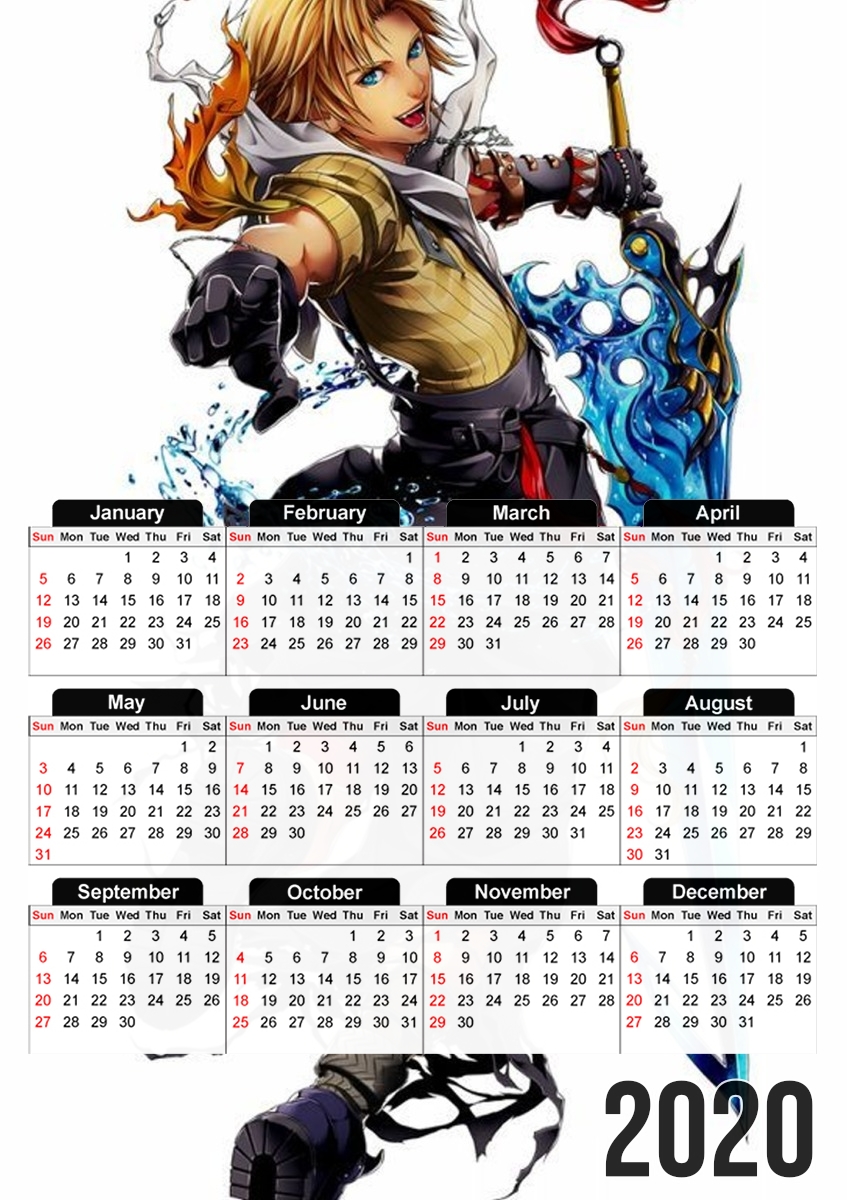  Tidus FF X for A3 Photo Calendar 30x43cm