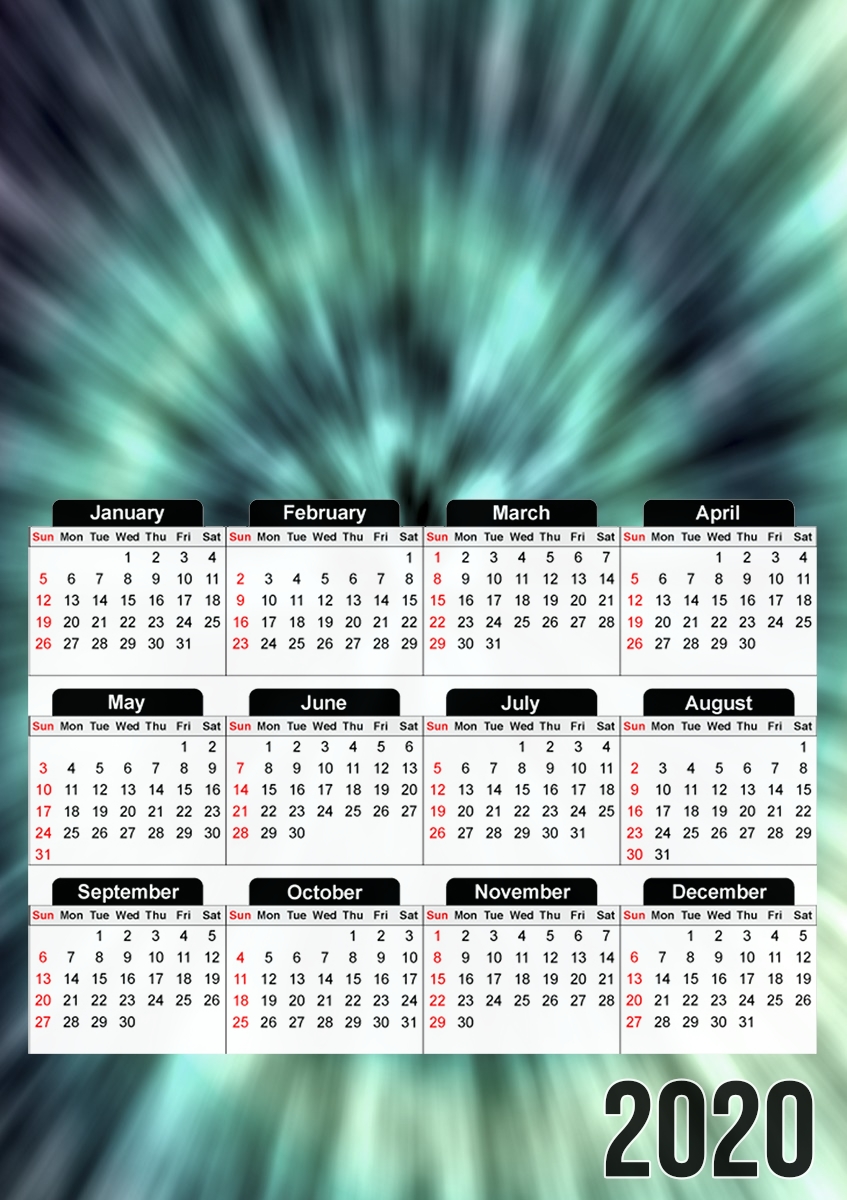  TIE DYE - GREEN AND BLUE for A3 Photo Calendar 30x43cm