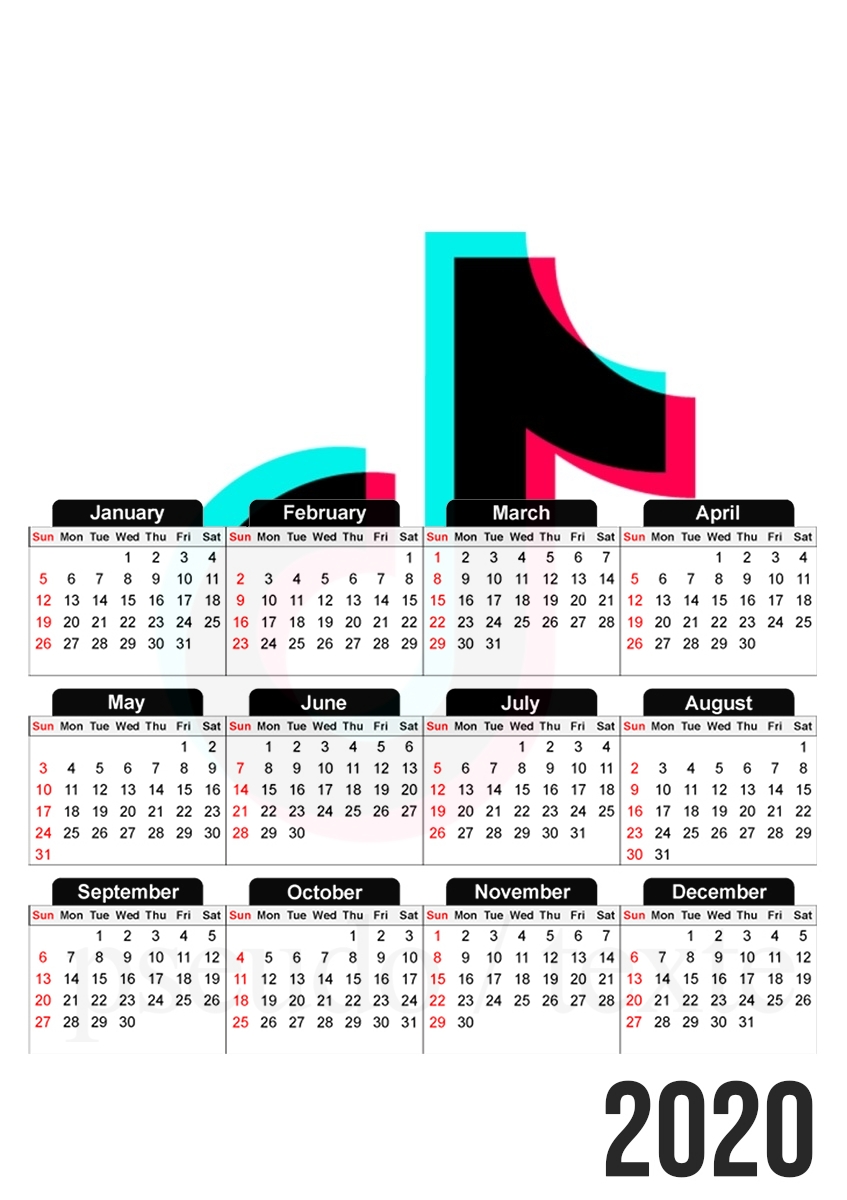  Tiktok personnalisable for A3 Photo Calendar 30x43cm