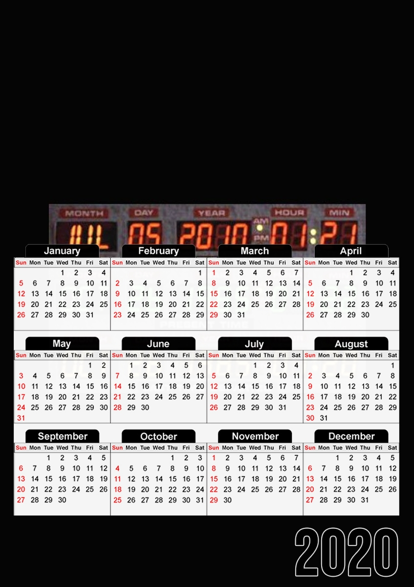  Time Machine Back To The Future for A3 Photo Calendar 30x43cm