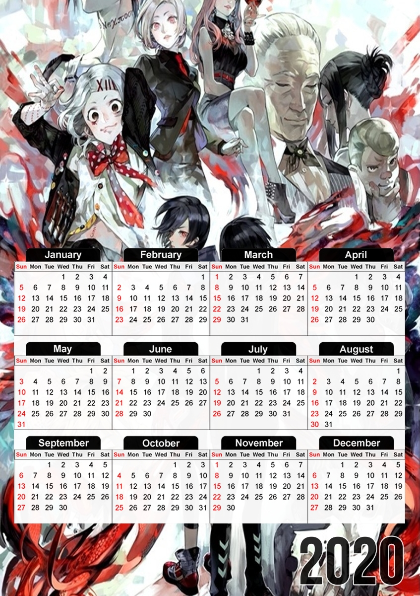  Tokyo Ghoul Touka and family for A3 Photo Calendar 30x43cm