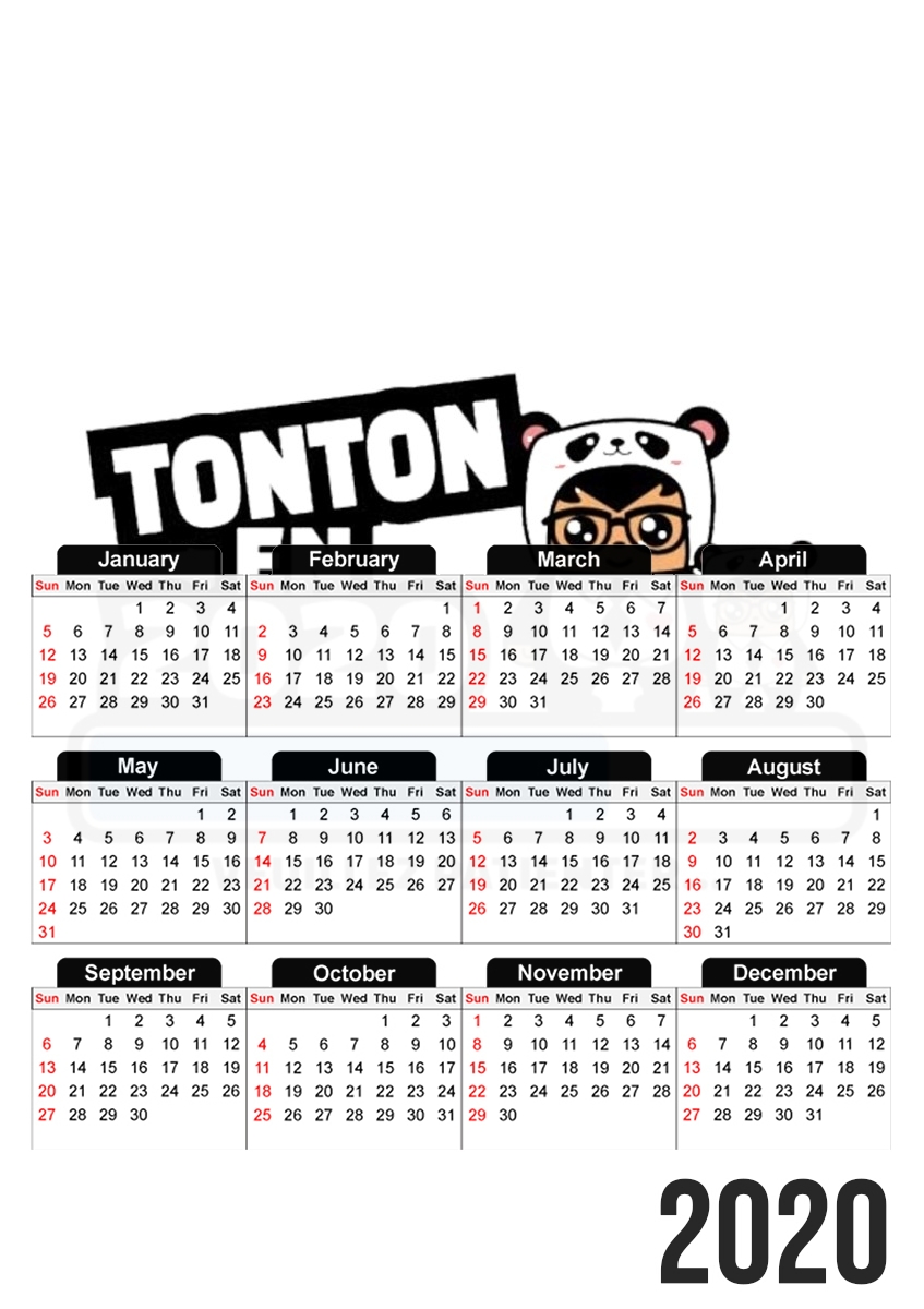  Tonton en 2020 Cadeau Annonce naissance for A3 Photo Calendar 30x43cm