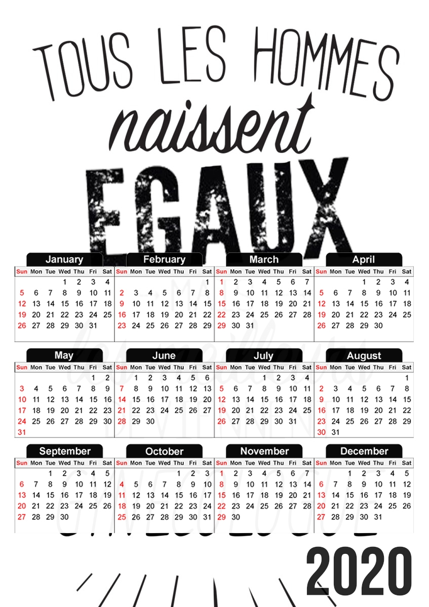  Tous les hommes naissent egaux mais les meilleurs deviennent gynecologues for A3 Photo Calendar 30x43cm