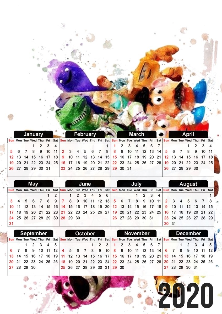  Toy Story Watercolor for A3 Photo Calendar 30x43cm