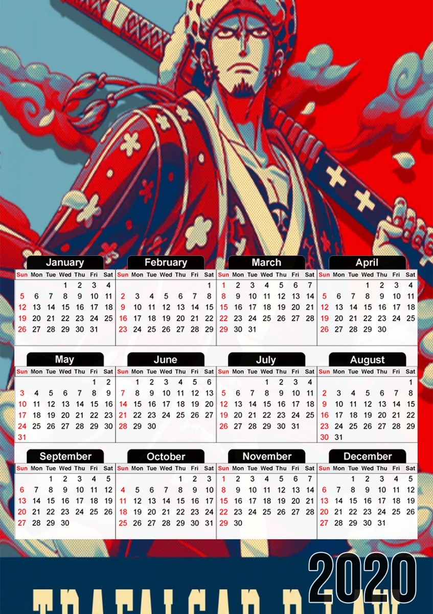  Trafalgar D Law Pop Art for A3 Photo Calendar 30x43cm