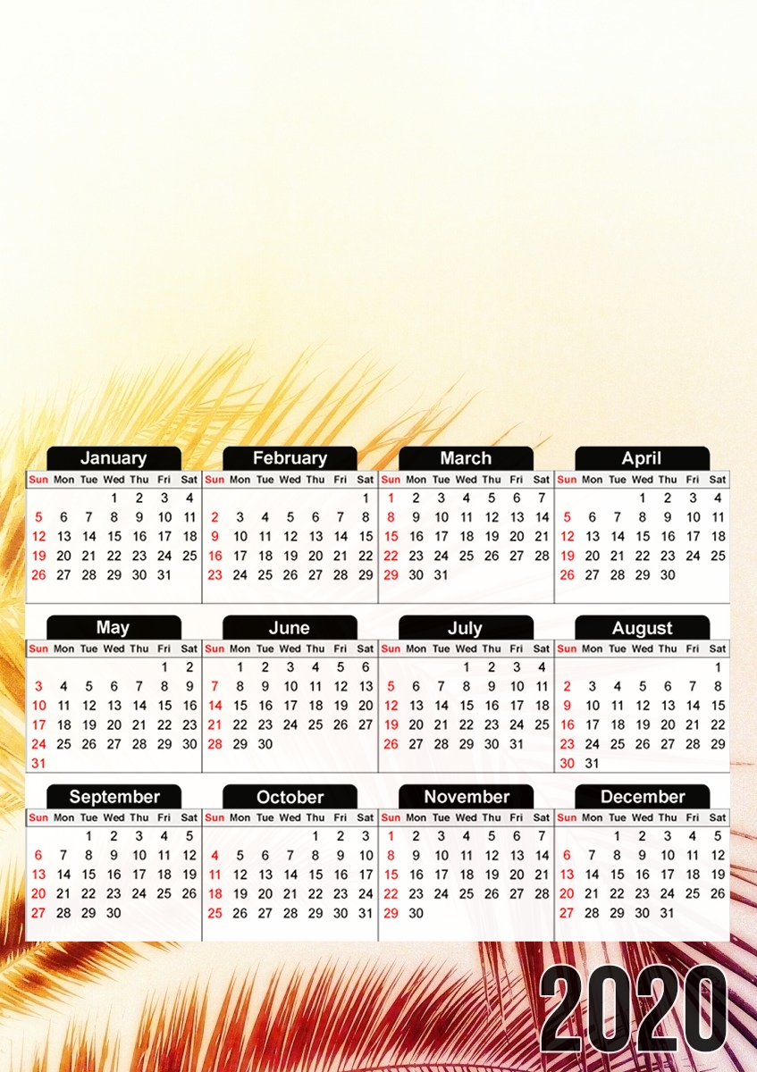  TROPICAL DREAM - RED for A3 Photo Calendar 30x43cm