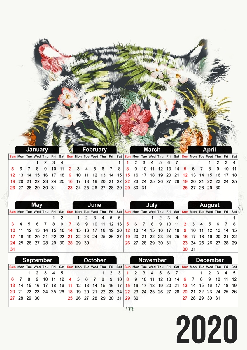  Tropical Tiger for A3 Photo Calendar 30x43cm