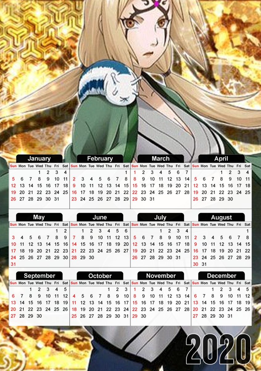  Tsunade Senju Art Gold for A3 Photo Calendar 30x43cm