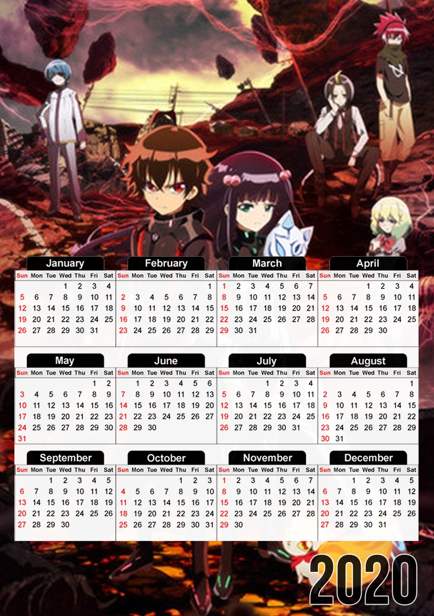  twin star exorcist for A3 Photo Calendar 30x43cm