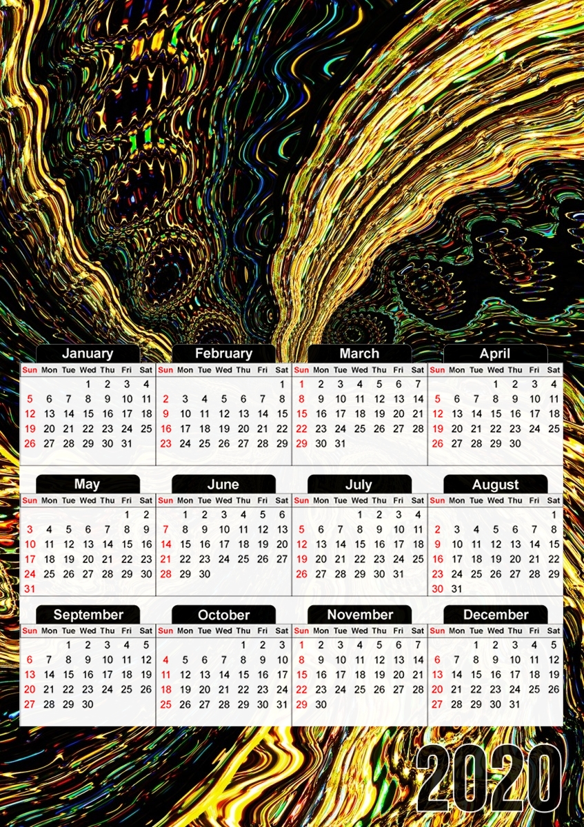 Twirl and Twist black and gold for A3 Photo Calendar 30x43cm