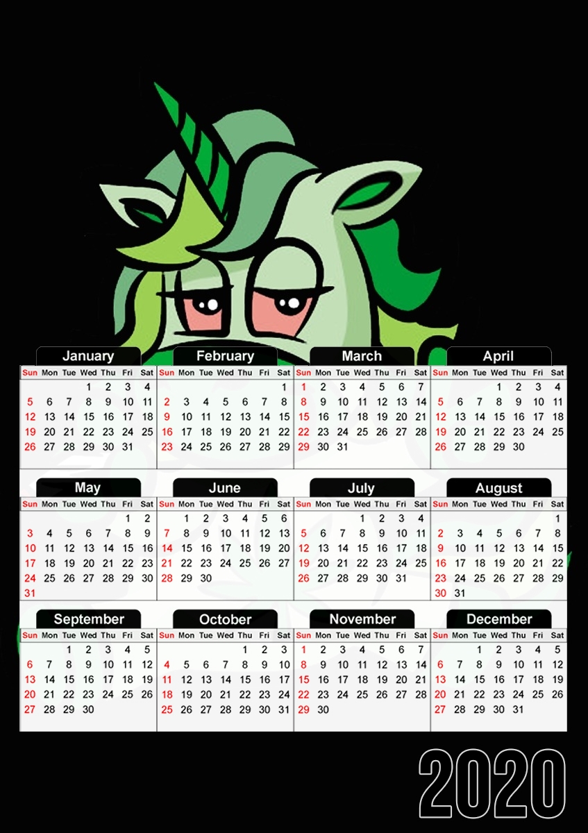  Unicorn weed for A3 Photo Calendar 30x43cm