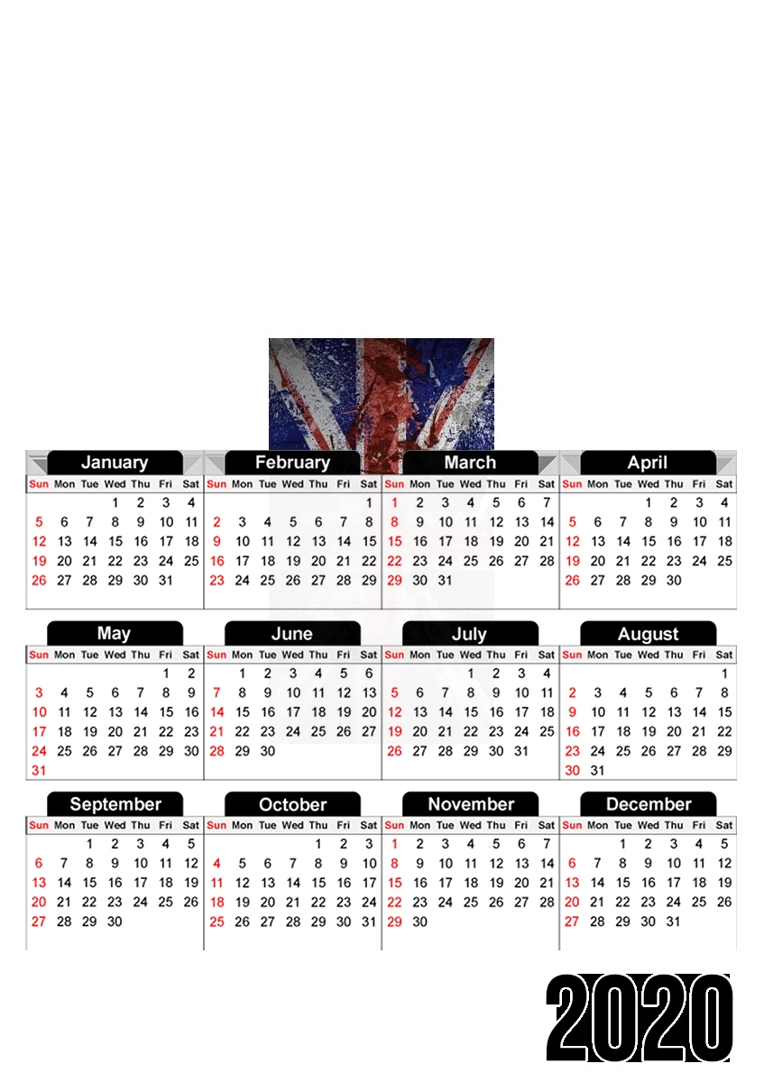  Union Jack Painting for A3 Photo Calendar 30x43cm