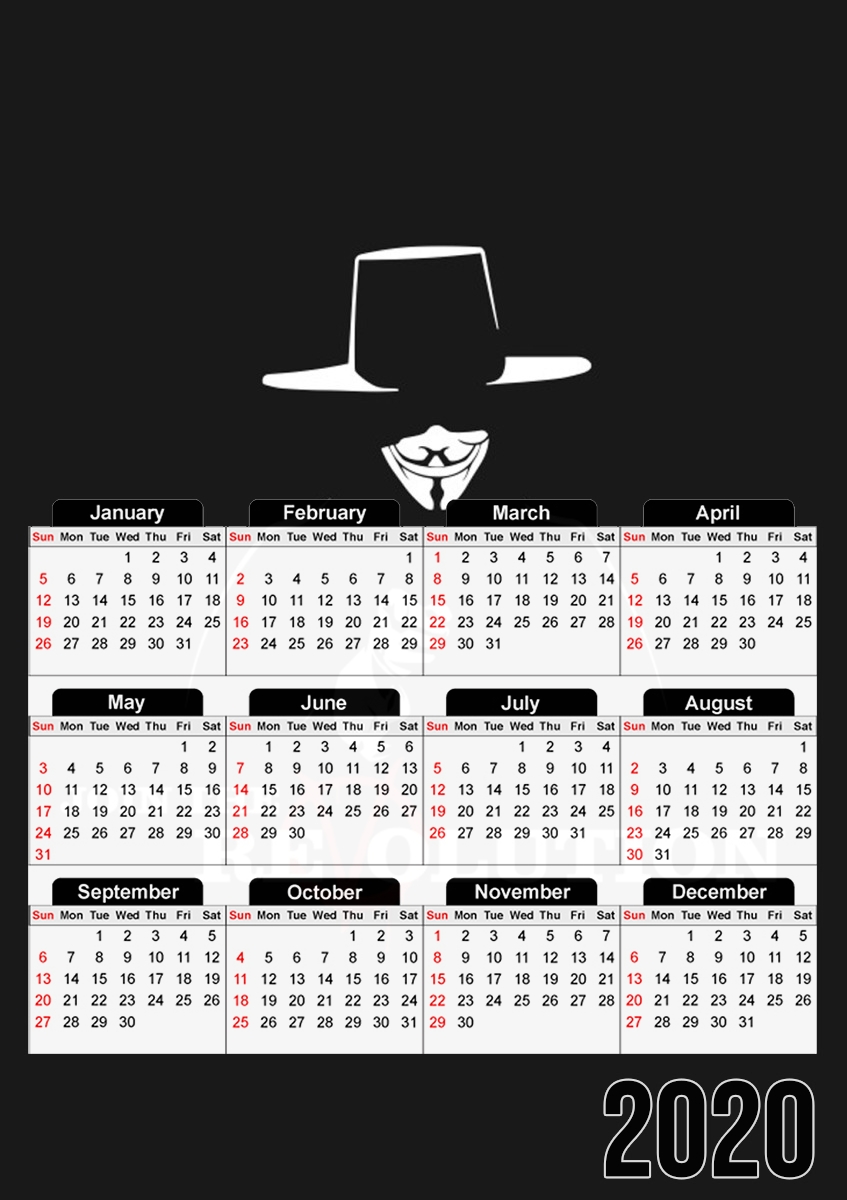  V For Vendetta Join the revolution for A3 Photo Calendar 30x43cm