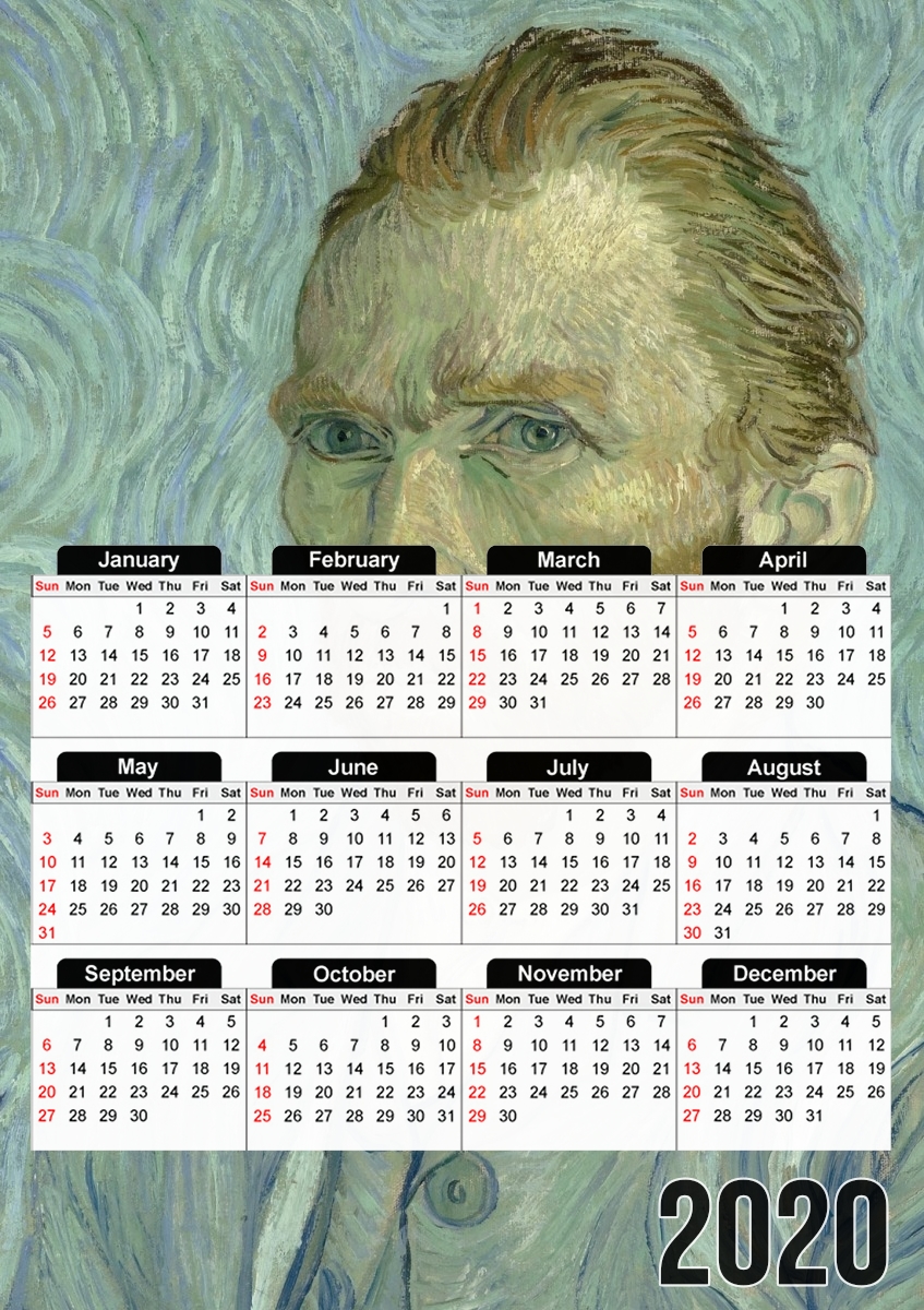  Van Gogh Self Portrait for A3 Photo Calendar 30x43cm