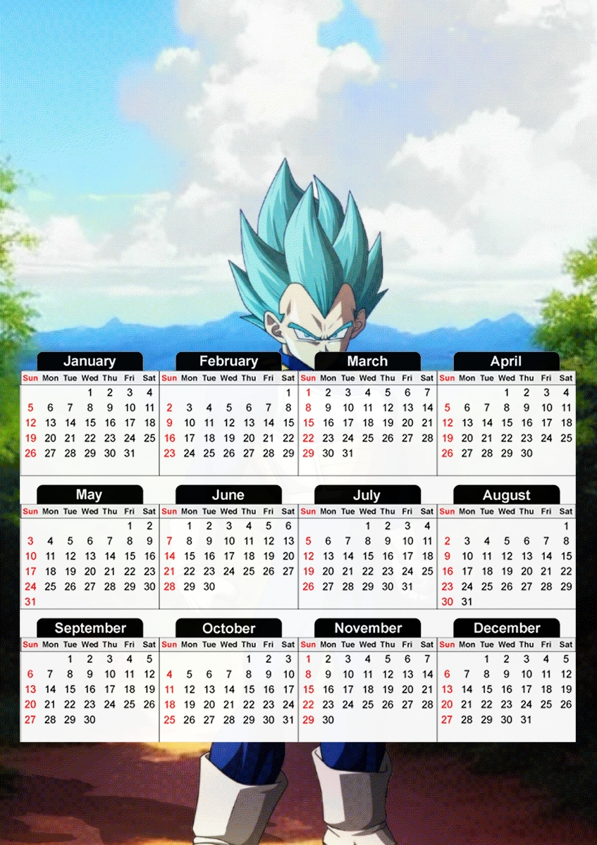  Vegeta on earth for A3 Photo Calendar 30x43cm