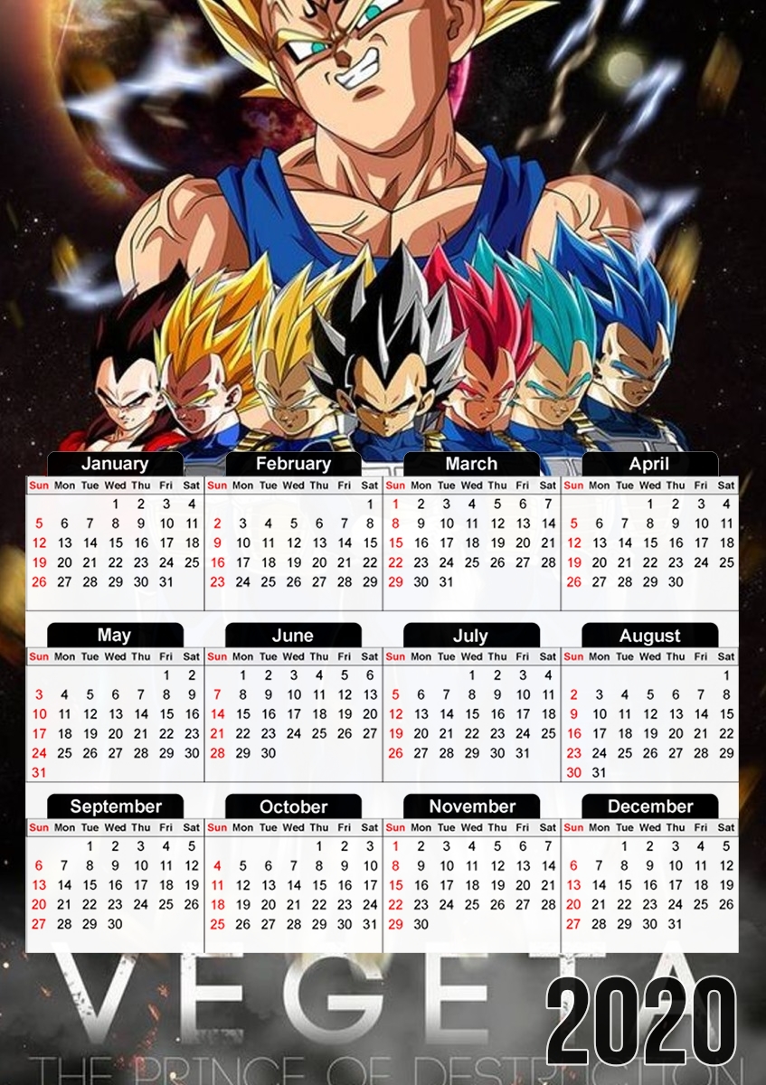  Vegeta Prince of destruction for A3 Photo Calendar 30x43cm